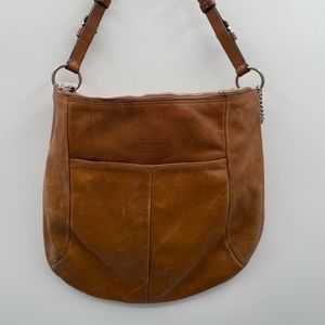 Coach tan leather hobo bag